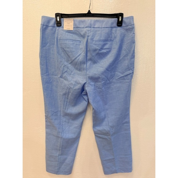 NWT Talbots Size 16W Petite Southampton Straight Leg Light Blue Linen Pants New - Picture 4 of 6